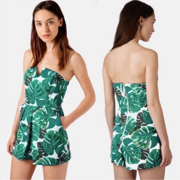 Topshop Pants - Topshop Palm Leave Tropical Romper Size 2